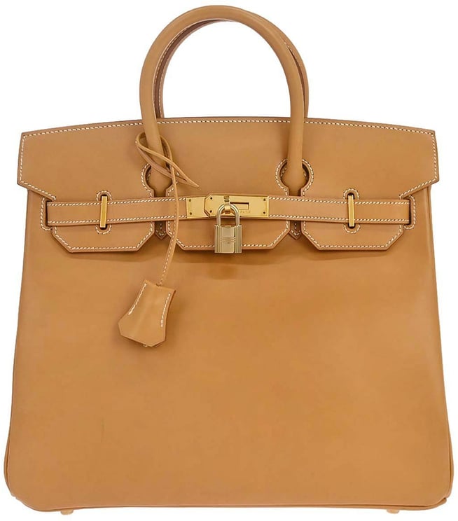 Hermès Hermes HAC Birkin Bag Brown Vache Natural with Gold Hardware 32