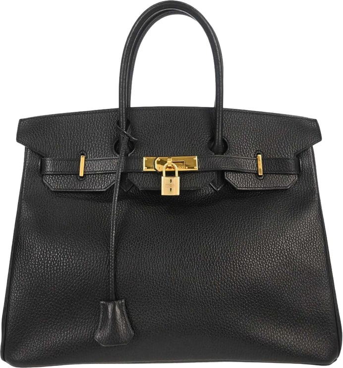 Hermès Hermes Birkin Handbag Black Ardennes with Gold Hardware 35