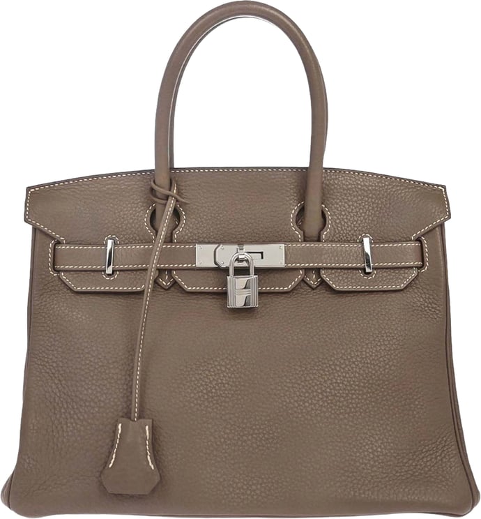 Hermès Hermes Birkin Etoupe Taurillon Clémence with Palladium Hardware 30