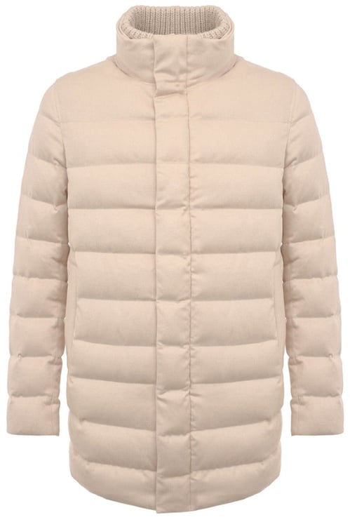 Herno Herno cashmere and silk down jacket, beige