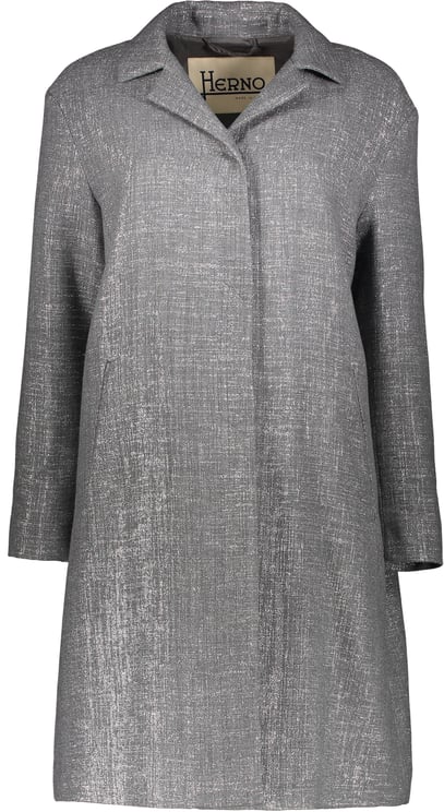 Herno Elegant gray coat with lurex yarn