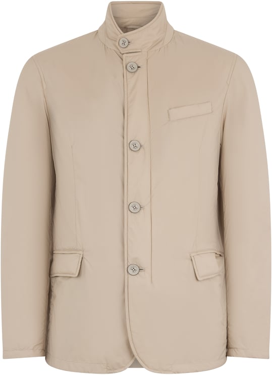 Herno Beige windbreaker with classic design