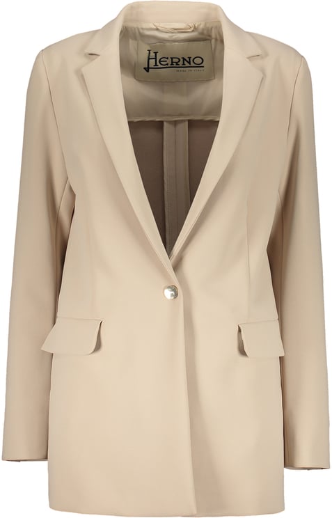 Herno Classic beige blazer with pockets and lapel