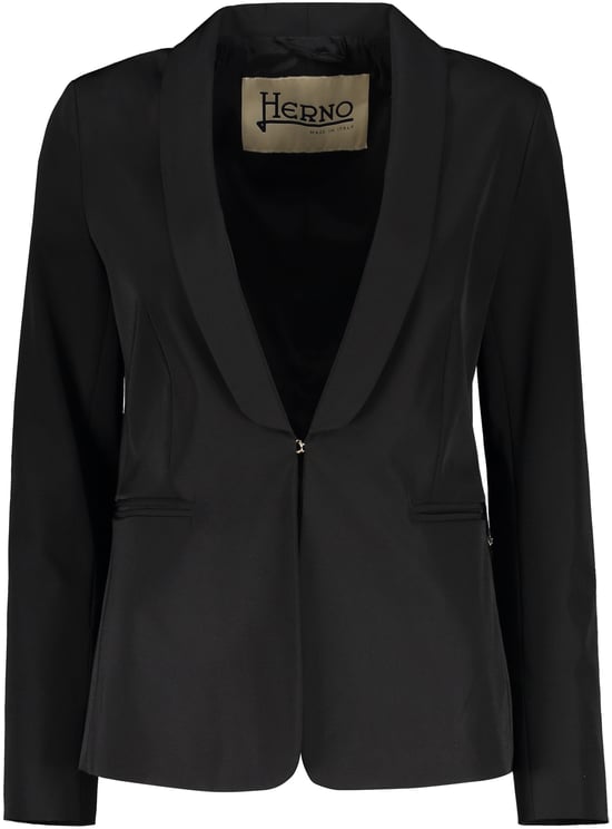 Herno Black elegant blazer, adaptable fit.