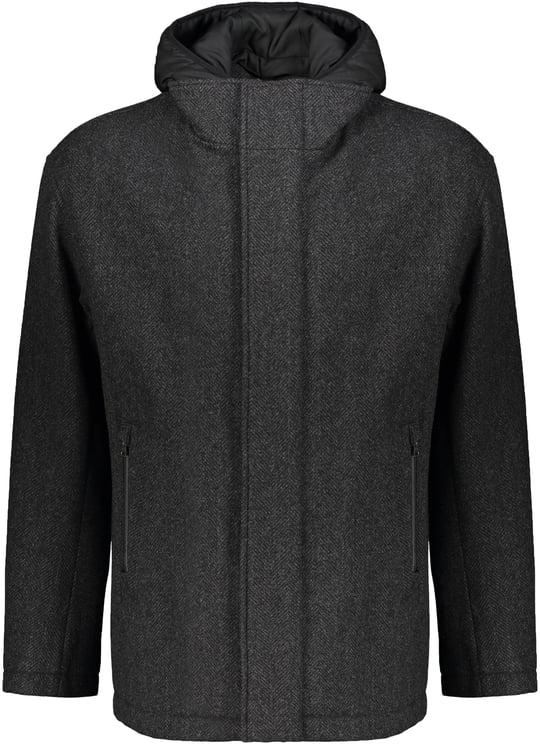 Herno Minimalist virgin wool jacket with high collar