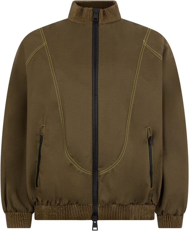 Herno Khaki green bomber jacket with versatile and casual design