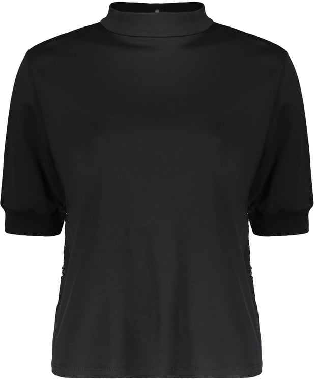 Herno Elegant black blouse, short sleeves, versatile
