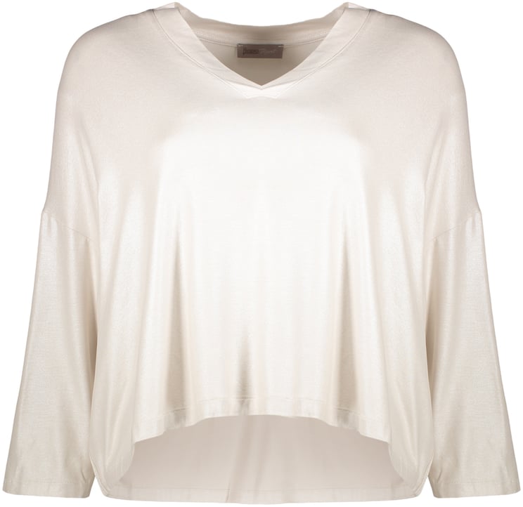 Herno Neutral cropped blouse with long sleeves