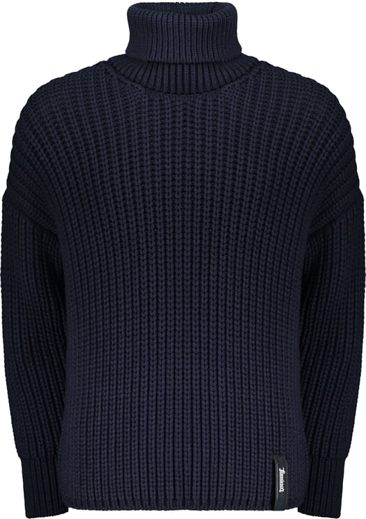 Herno Dark blue sweater with a high collar