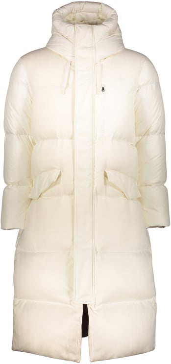 Herno Long white down jacket, elegant and warm.