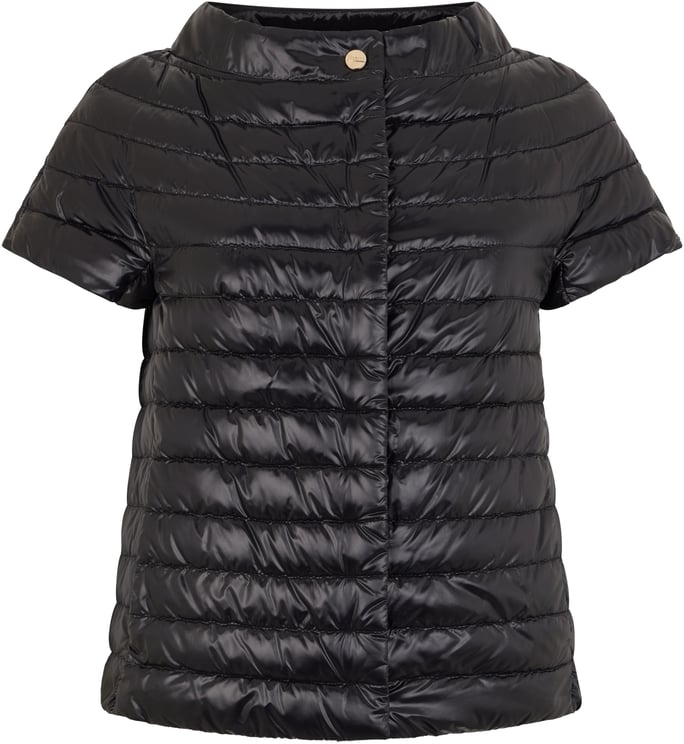 Herno Elegant quilted blouse with refined collar and short sleeves