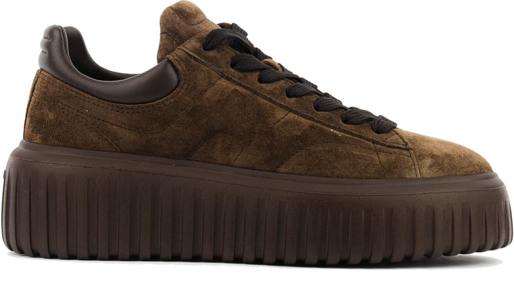 HOGAN H-stripes Brown Suede
