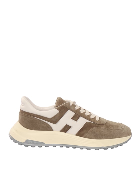 HOGAN Taupe Hyperlight Suede Logo Sneakers