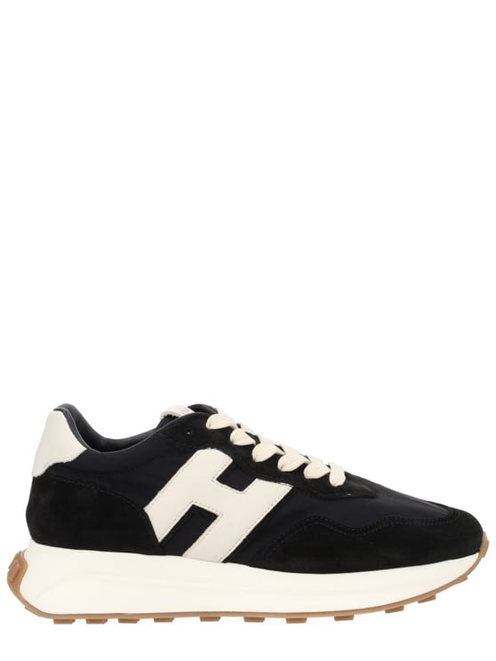 HOGAN Black H641 Contrasting White Accents Sneakers