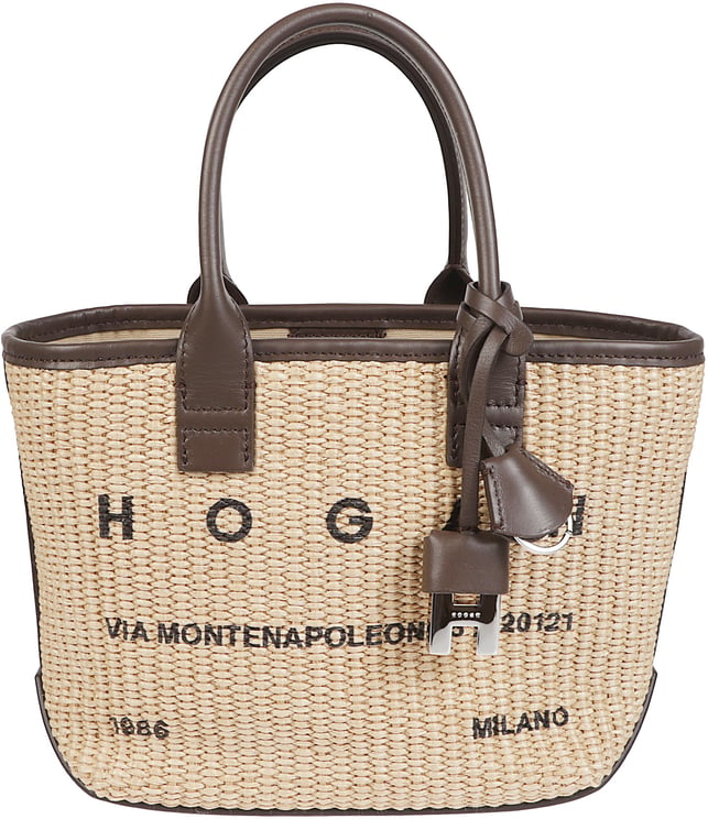HOGAN Mini Address Shopping Bag Nude