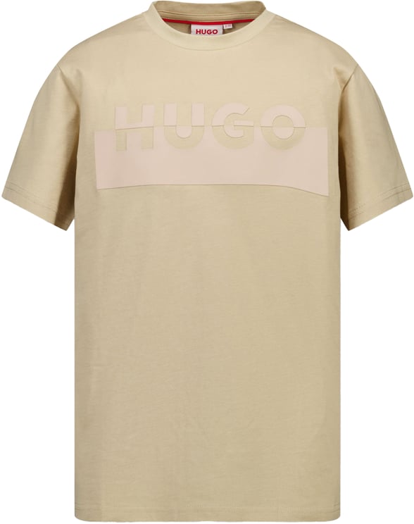 Hugo HUGO Kinder Jongens T-Shirt In Beige