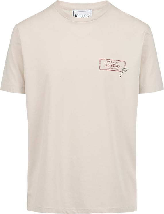 Iceberg Slim-fit powder-colored sustainable stretch cotton T-shirt with Poppy print