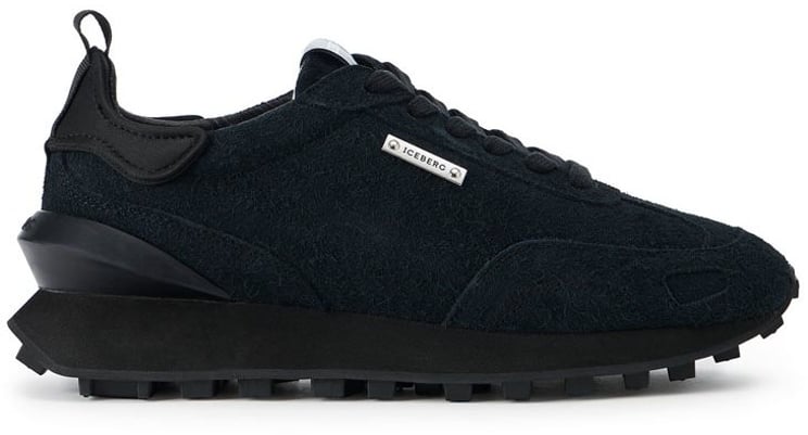 Iceberg Black runner-inspired sneakers in leather and technical fabric by Iceberg