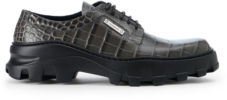 Iceberg Iceberg gray calfskin lace-up shoes with chunky sole