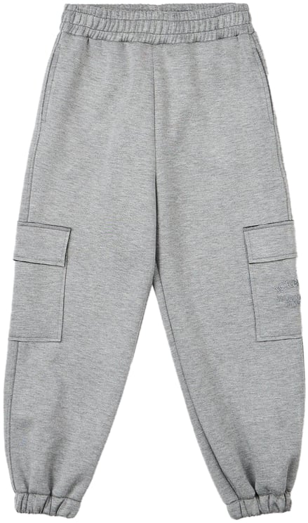 Iceberg KIDS - Dark melange gray cargo pants with elastic trim
