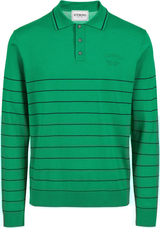 Iceberg Multicolored polo in extra-fine merino with personalized embroidery