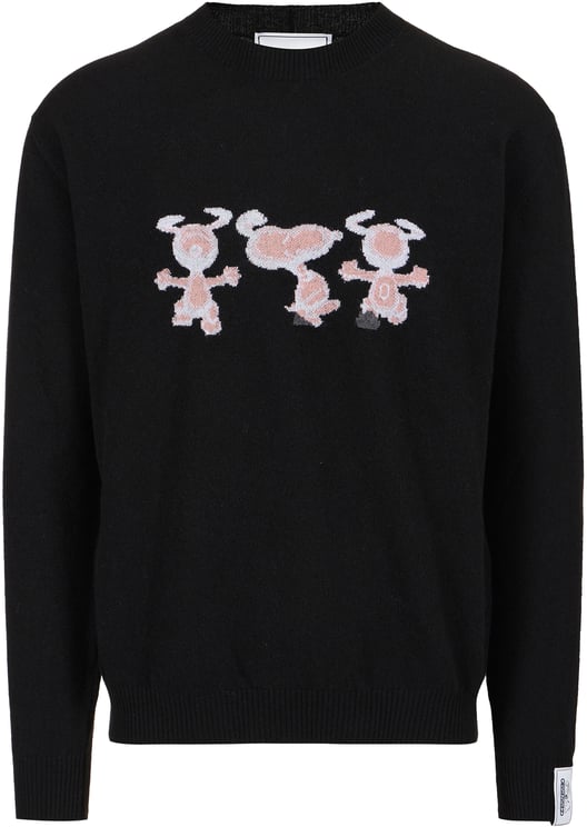 Iceberg New regular fit crew neck sweater in black extra-fine merino