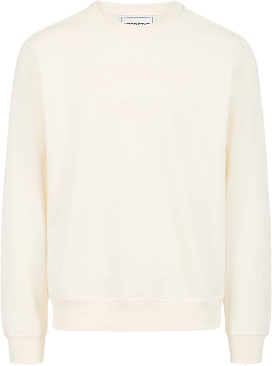 Iceberg Vanilla sweatshirt regular fit in sustainable fleece with Iceberg logo embroidery