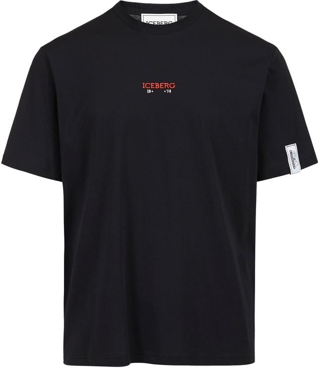 Iceberg Regular fit black T-shirt with embroidered Iceberg logo and Peanuts print on the back