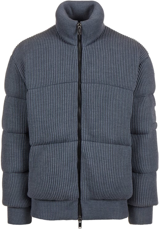 Iceberg Melange grey full knit color block jacket