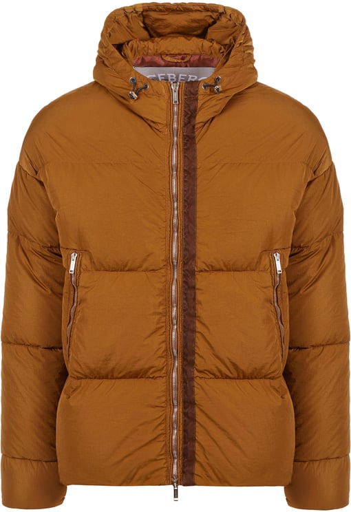 Iceberg Urban warmth: the hazelnut garment-dyed technical down jacket