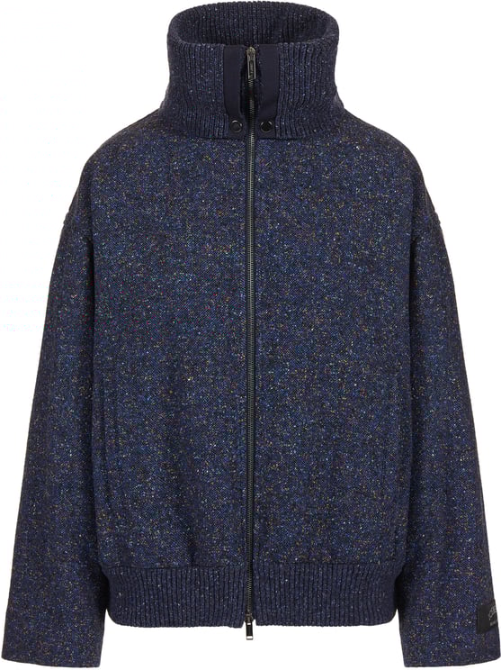 Iceberg Comfort fit jacket in boucl� wool blend in a mix of blue