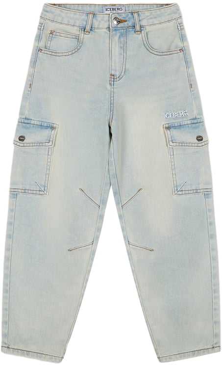 Iceberg KIDS - Light blue fabric pants for boys