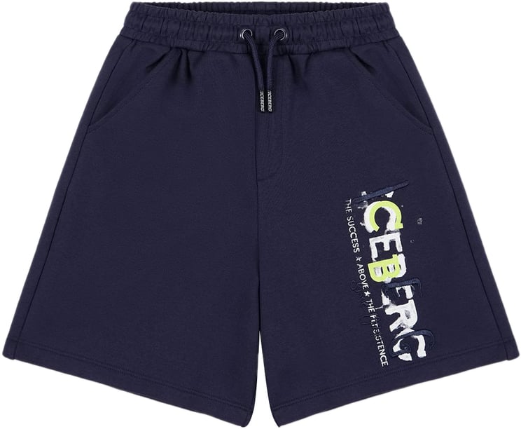 Iceberg KIDS - Blue fabric Bermuda shorts with side logo