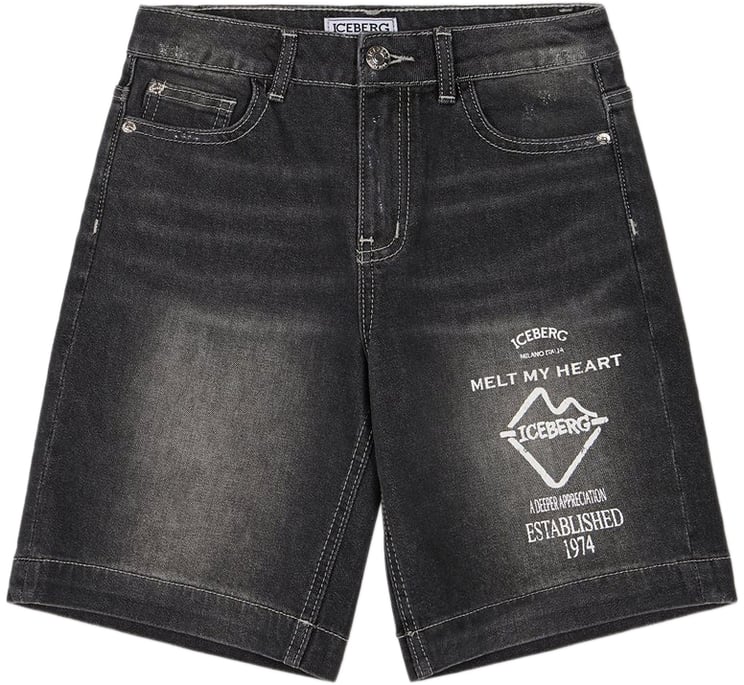 Iceberg KIDS - Black 5-pocket Bermuda shorts for boys