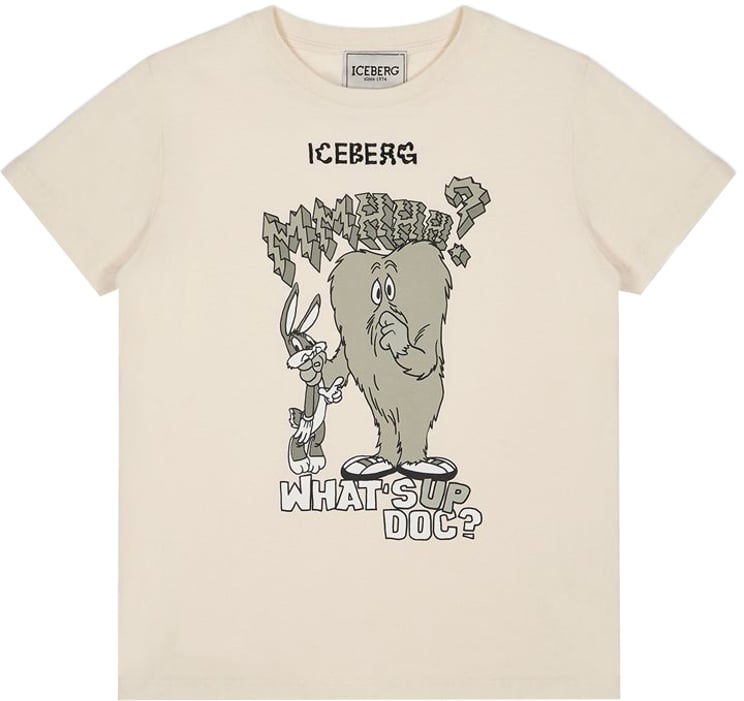 Iceberg KIDS - Cream-colored T-shirt for boys with graphic print