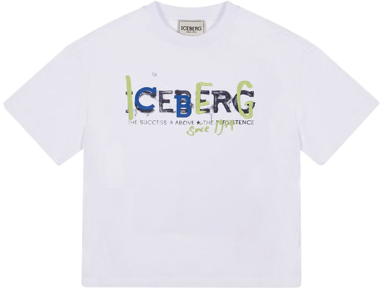 Iceberg KIDS - Optic white T-shirt for boys with graphic logo
