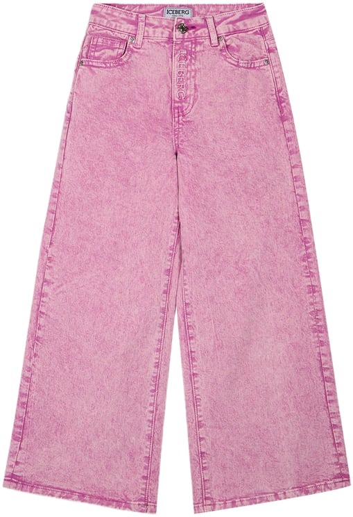 Iceberg KIDS - Hydrangea-colored 5-pocket pants for girls