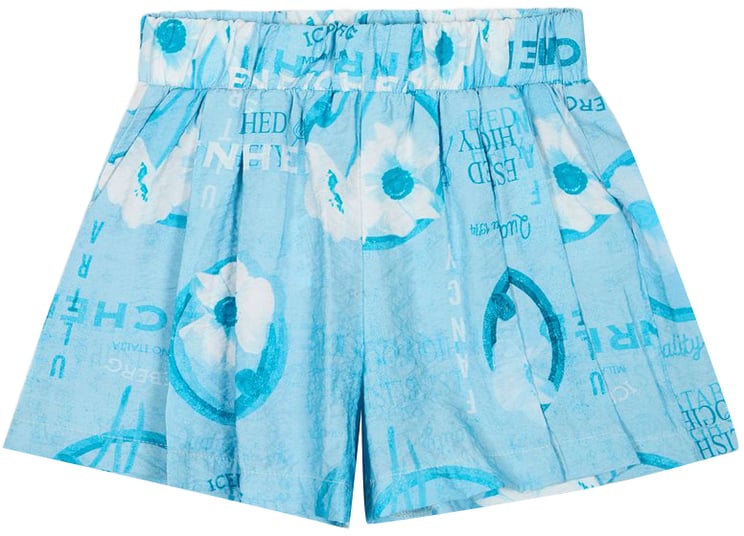 Iceberg KIDS - Light turquoise shorts in patterned fabric for girls