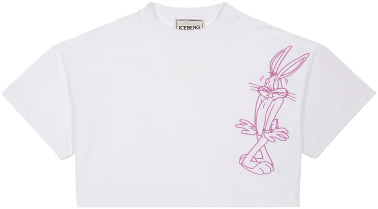 Iceberg KIDS - Optic white jersey T-shirt for girls with print