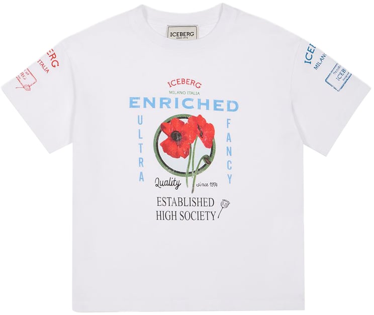 Iceberg KIDS - Optic white jersey T-shirt for girls with print