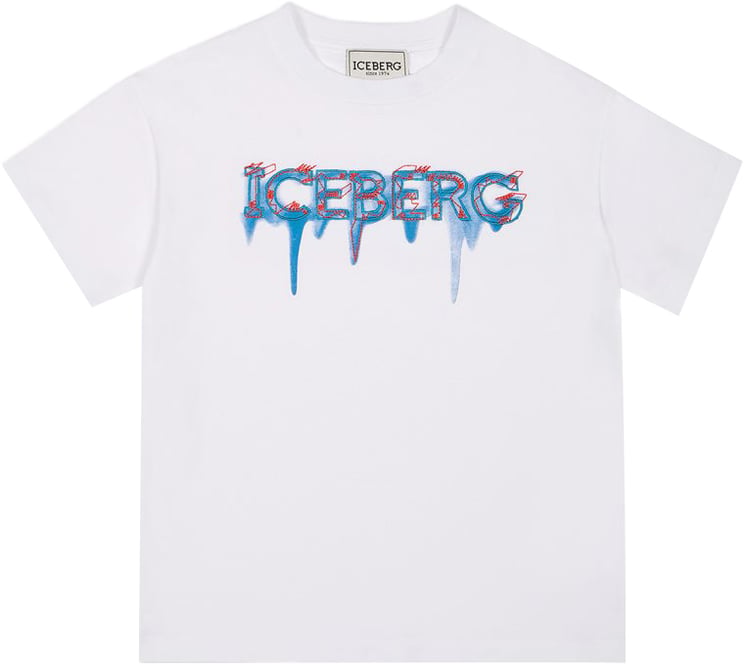 Iceberg KIDS - Optic white jersey T-shirt for girls with Iceberg logo