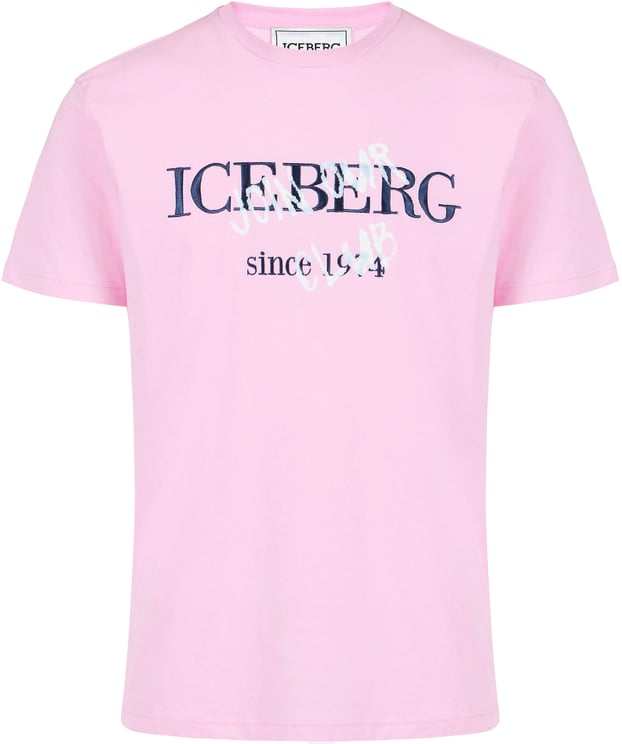 Iceberg Slim fit pink cotton jersey T-shirt with logo print