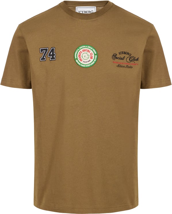 Iceberg Slim fit khaki cotton jersey T-shirt