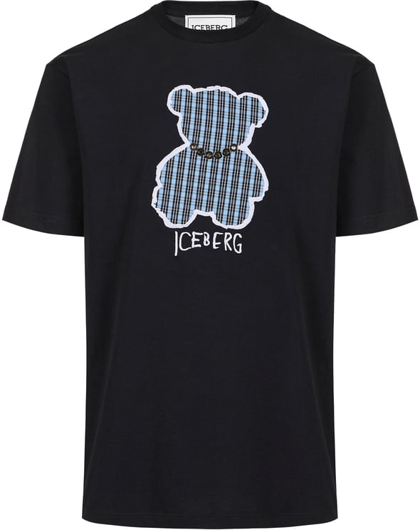 Iceberg Black sustainable cotton jersey T-shirt in a relaxed fit