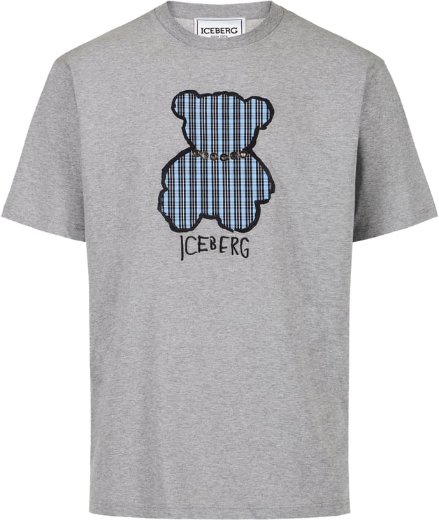 Iceberg Light gray melange sustainable cotton jersey T-shirt in a relaxed fit