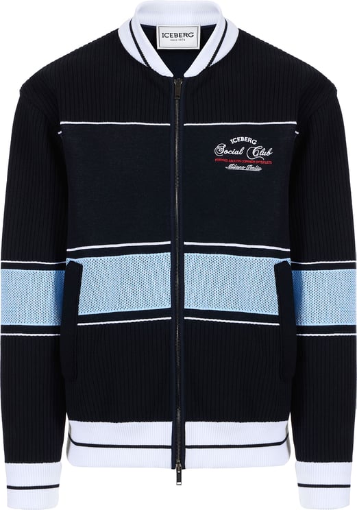 Iceberg Multicolor jacquard-knit regular fit jacket