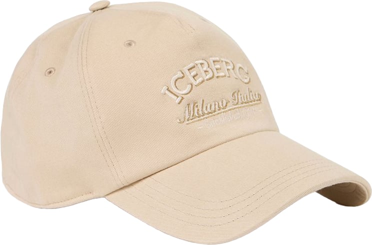 Iceberg Beige cotton gabardine baseball cap with Iceberg embroidery
