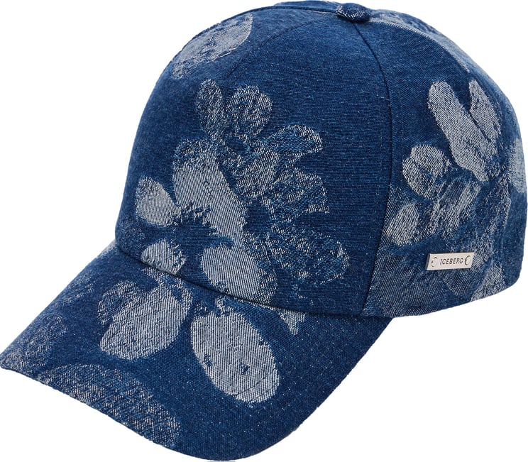 Iceberg Indigo floral jacquard denim baseball cap
