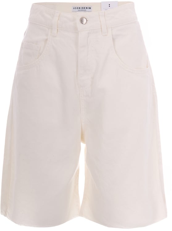 Icon Denim Shorts White