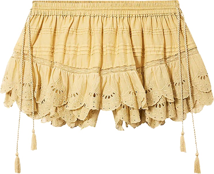 Isabel Marant Floral Lace Mini Skorts with Ruffled Edges